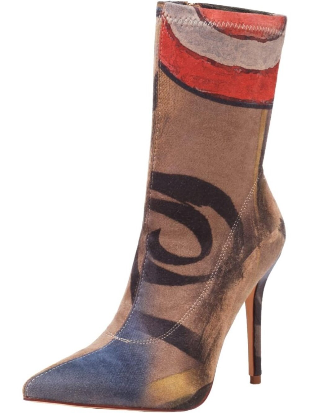 Women's Pointy Toe Stiletto Heel Ankle Boots Stretchy Sock Booties